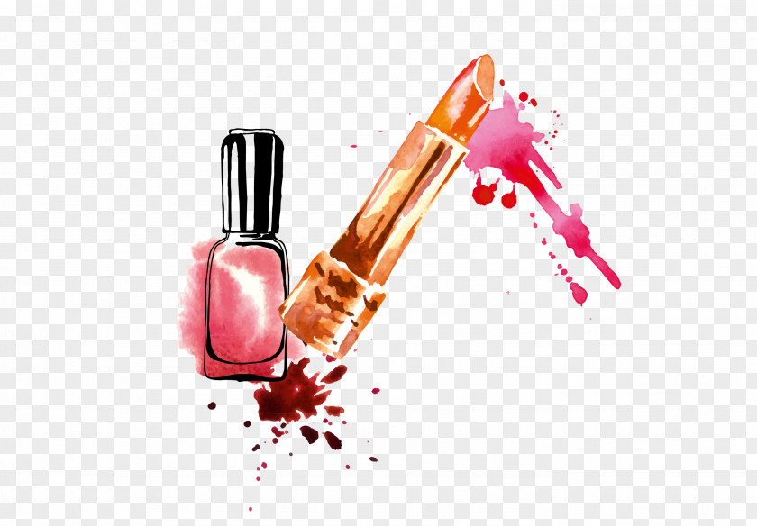 Lipstick And Nail Polish Drawing PNG