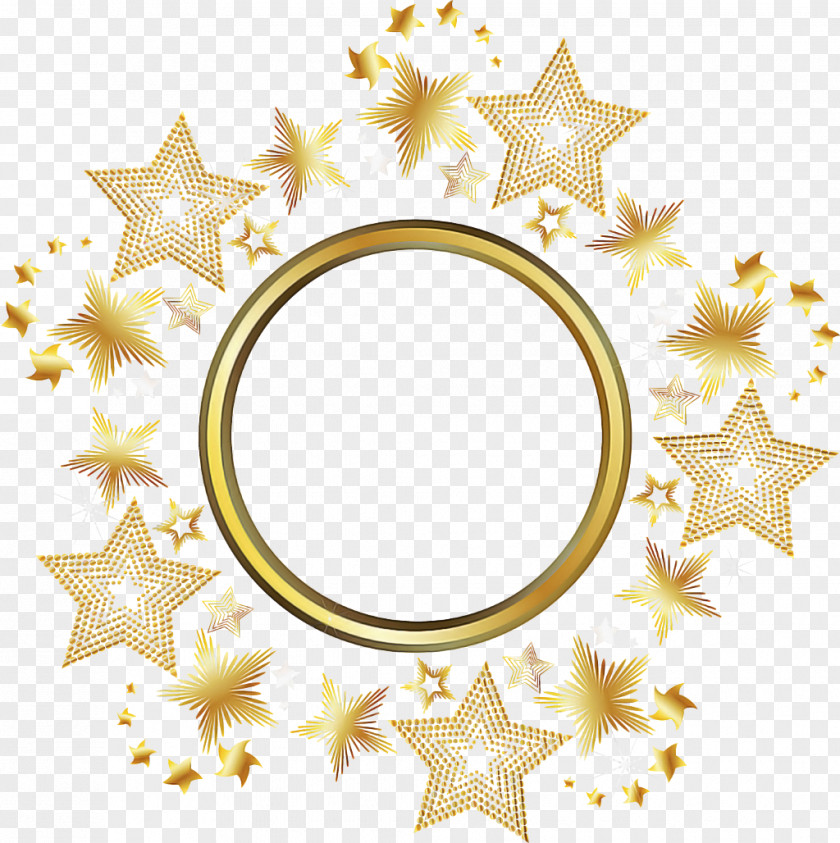 Snowflake Silhouette Gold Picture Frames PNG