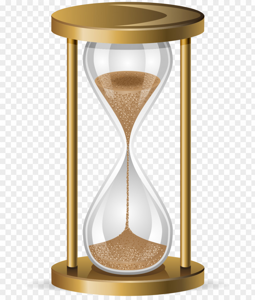 Vector Realistic Gold Hourglass Timer Royalty-free PNG