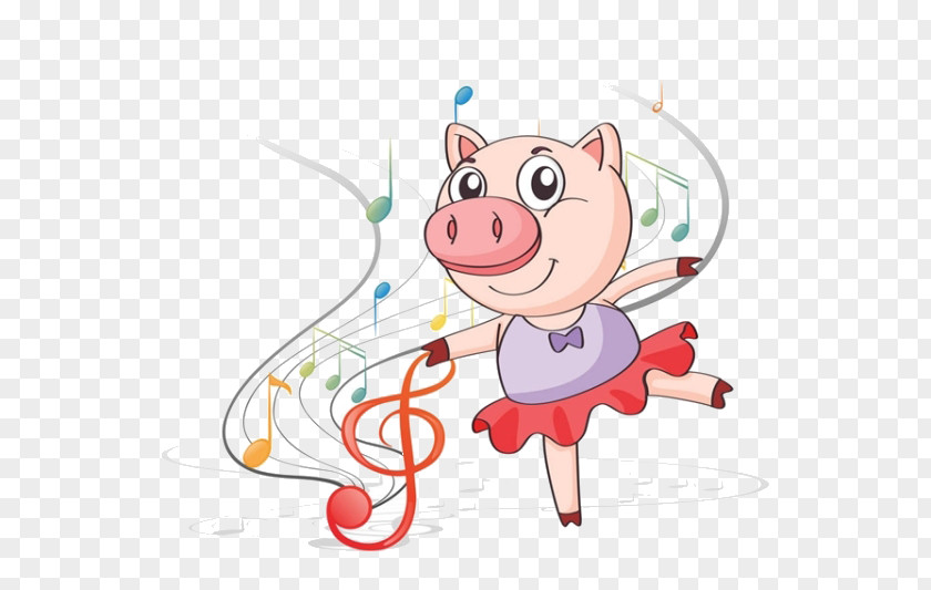Cartoon Pig Dancing Domestic Dance Clip Art PNG