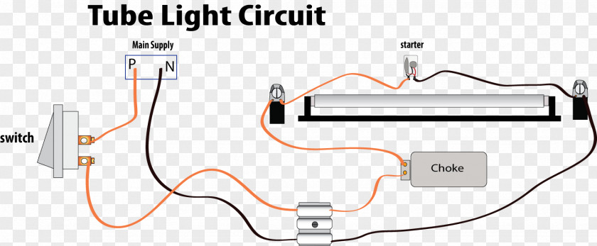 Circuit Wiring Diagram Fluorescent Lamp Choke Electrical Network PNG