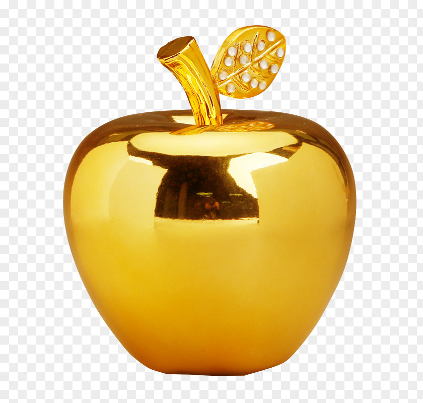 Solid Golden Apple Decoration Download Computer File PNG