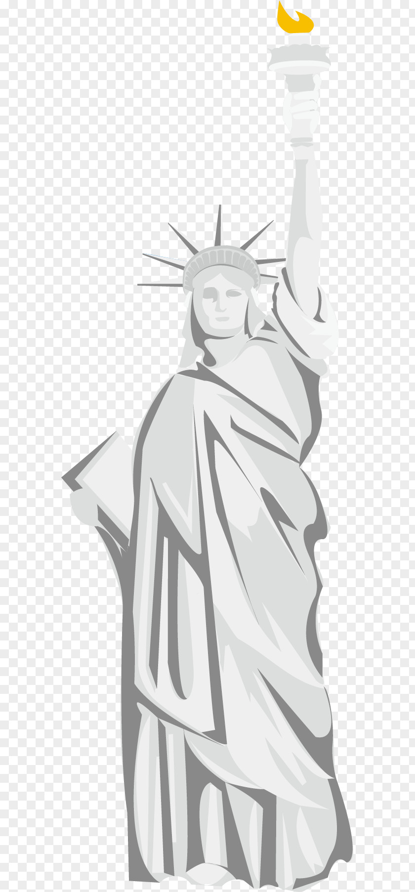 Statue Of Liberty Black And White PNG
