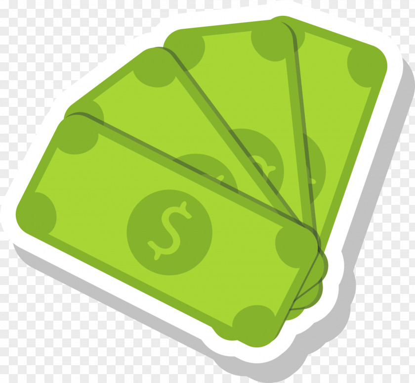 Green Cartoon Banknote Animation Drawing PNG