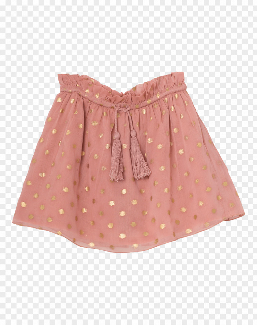 Brown Rose Polka Dot Skirt Pink M PNG