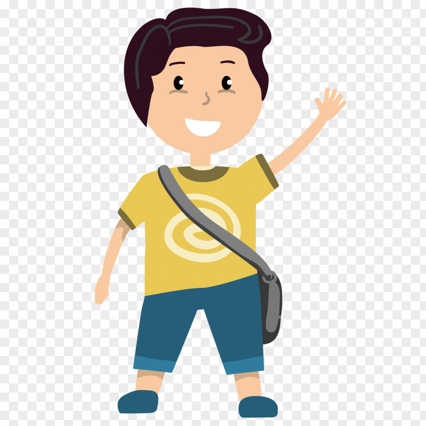 Waving Boy Child Illustration PNG