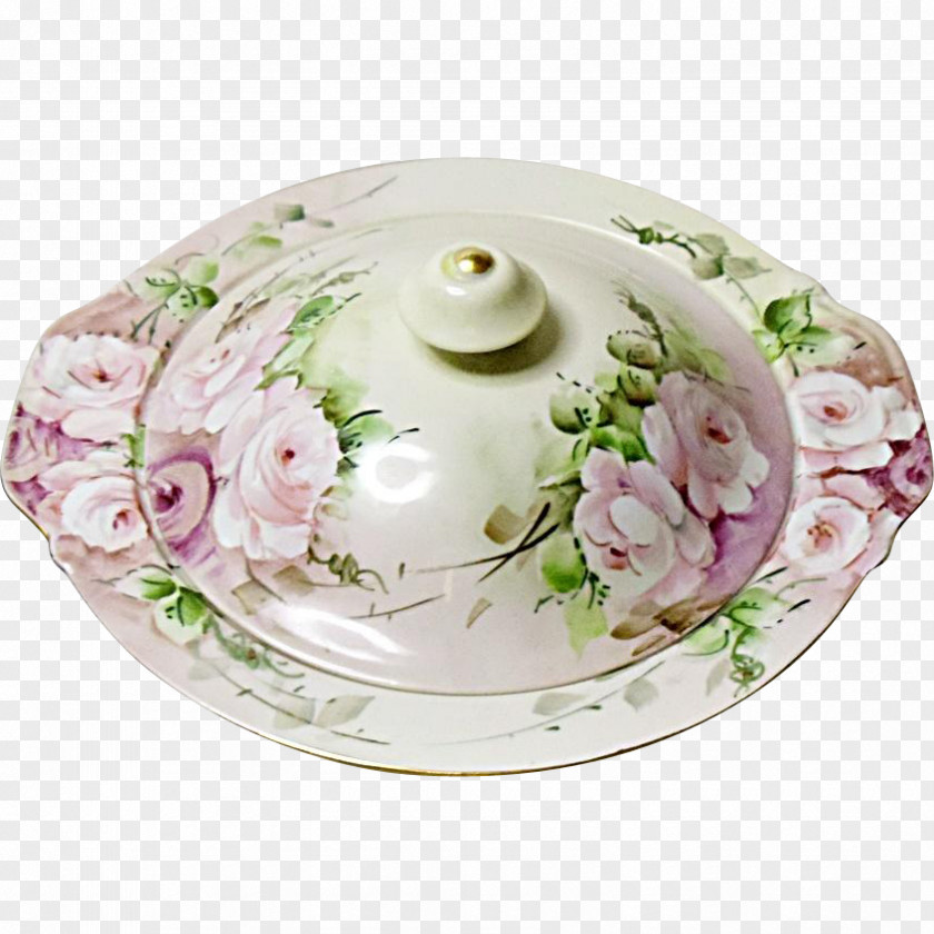Plate Floral Design Platter Porcelain Tableware PNG