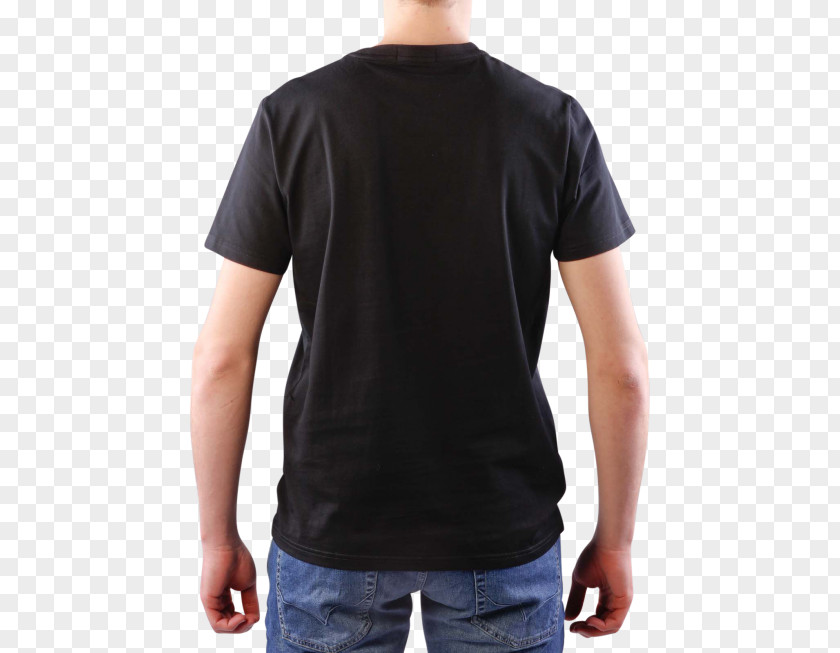 Polo Neck T-shirt Shoulder Sleeve Black M PNG