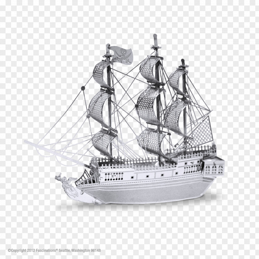 Ship Black Pearl Fascinations Earth 3D Metal Plastic Model Queen Anne's Revenge PNG