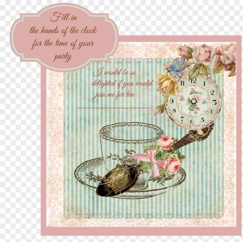 Tea Party Wedding Invitation High PNG