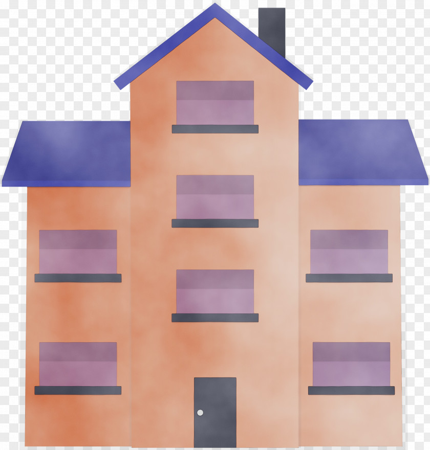 Violet Facade Architecture House Rectangle PNG