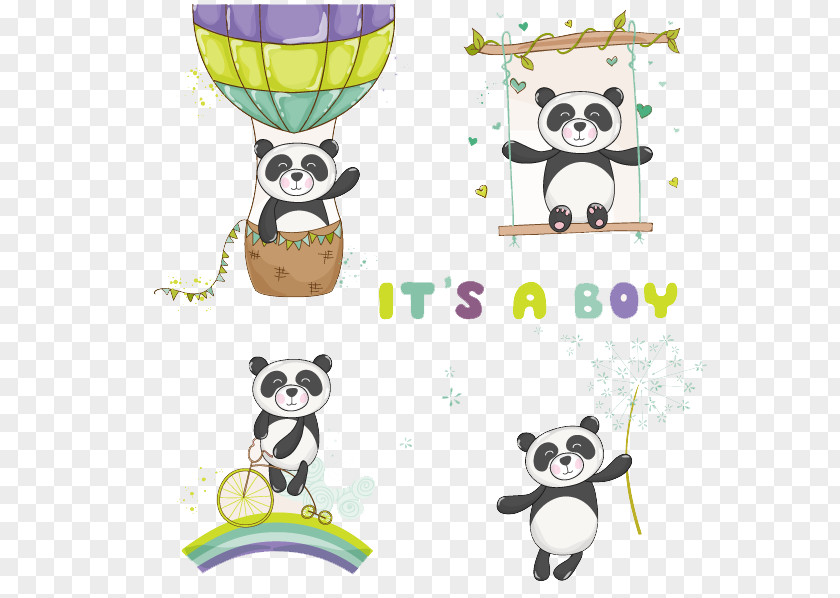 Cartoon Panda Icon Giant Wedding Invitation Baby Shower Clip Art PNG