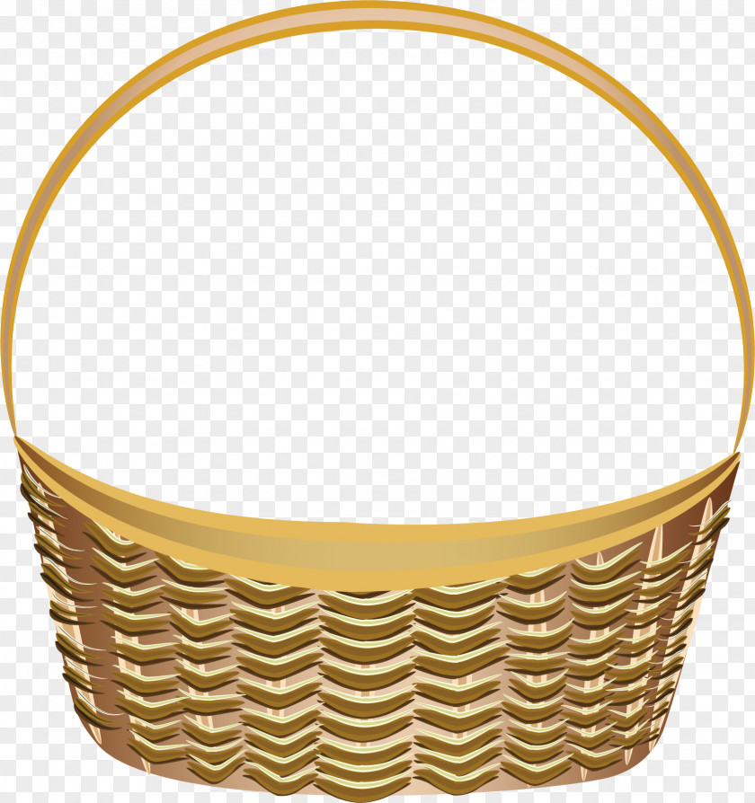 Retro Bamboo Basket Vegetable Fruit Clip Art PNG