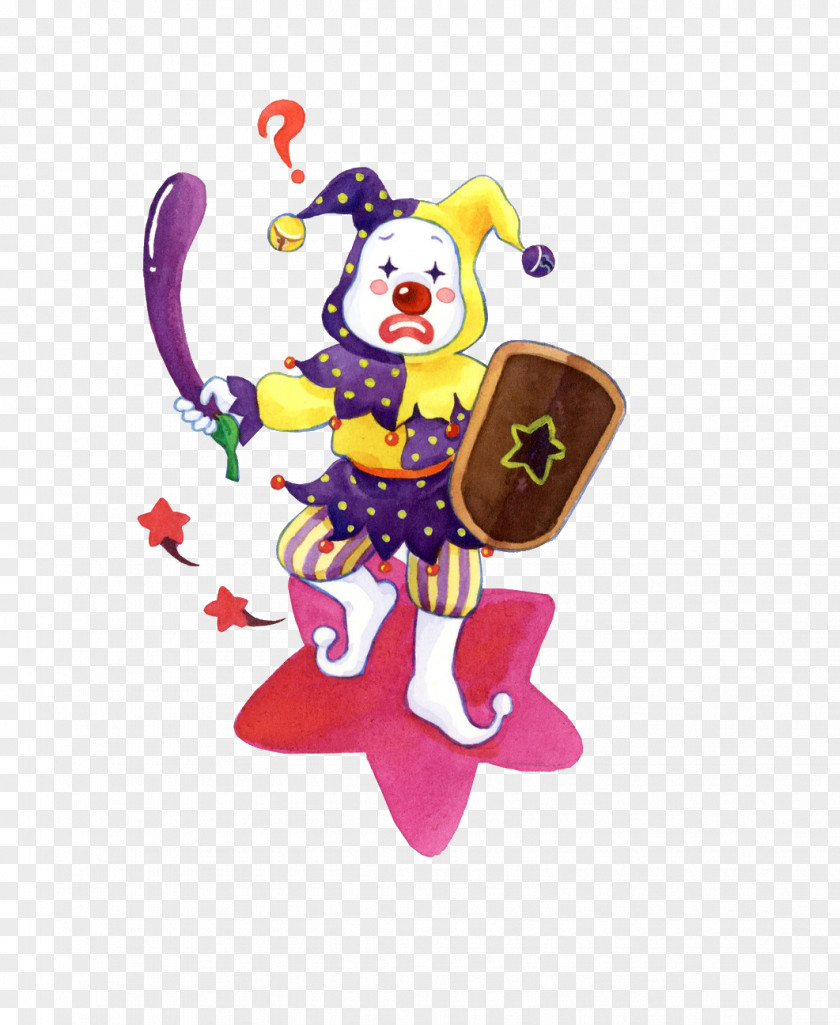 Clown Holding Eggplant Juggling Circus Illustration PNG