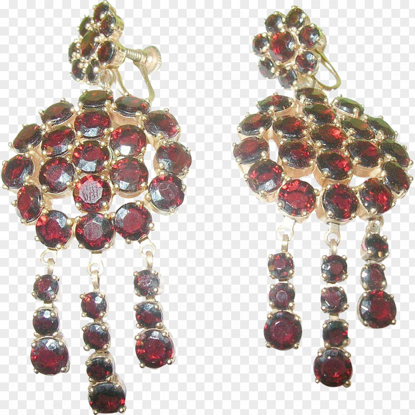 Ruby Earring Body Jewellery Maroon PNG