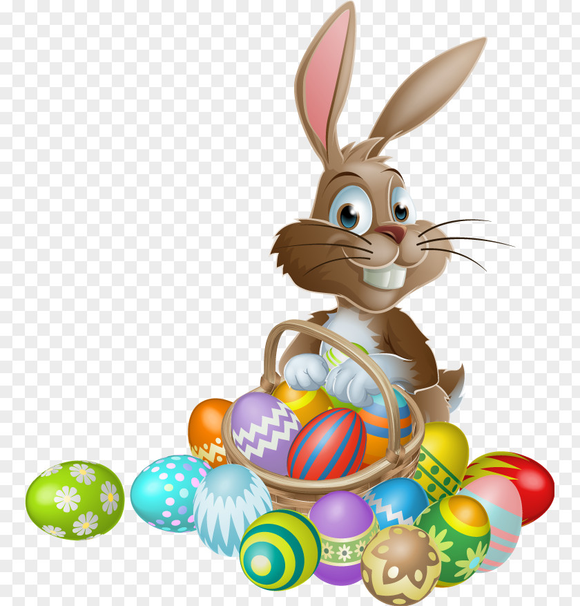 Easter The Bunny Egg Basket PNG