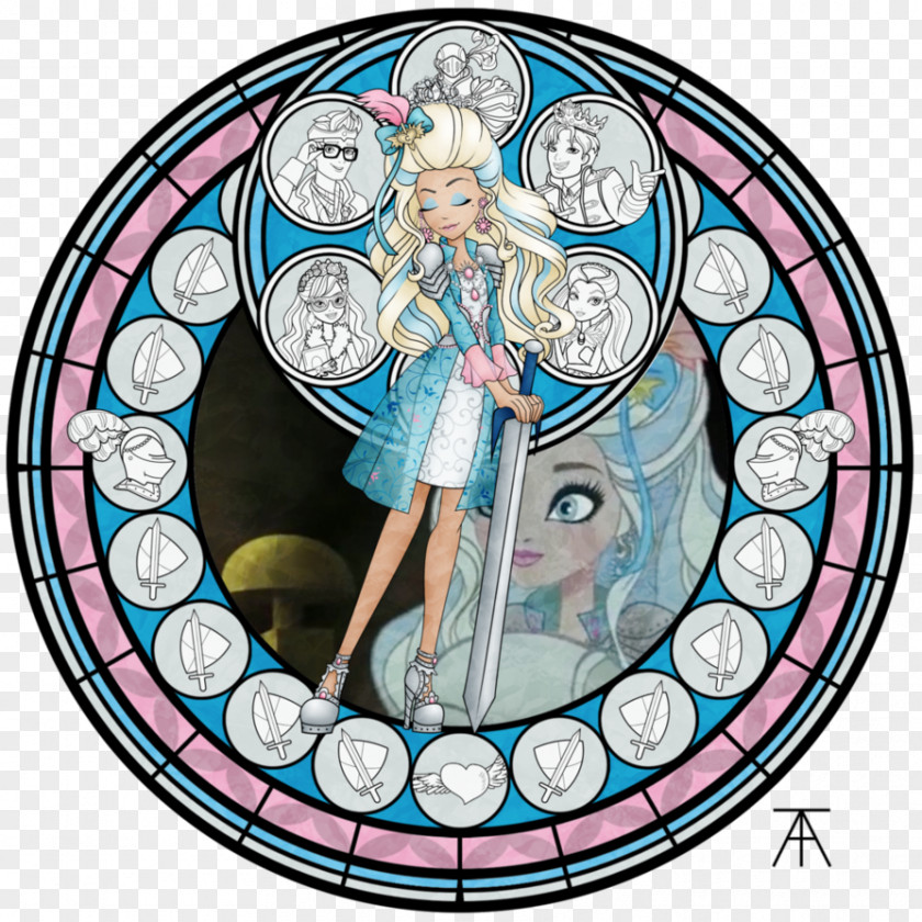 Ever After High Fan Art Stained Glass Vampire Princess Miyu Character PNG