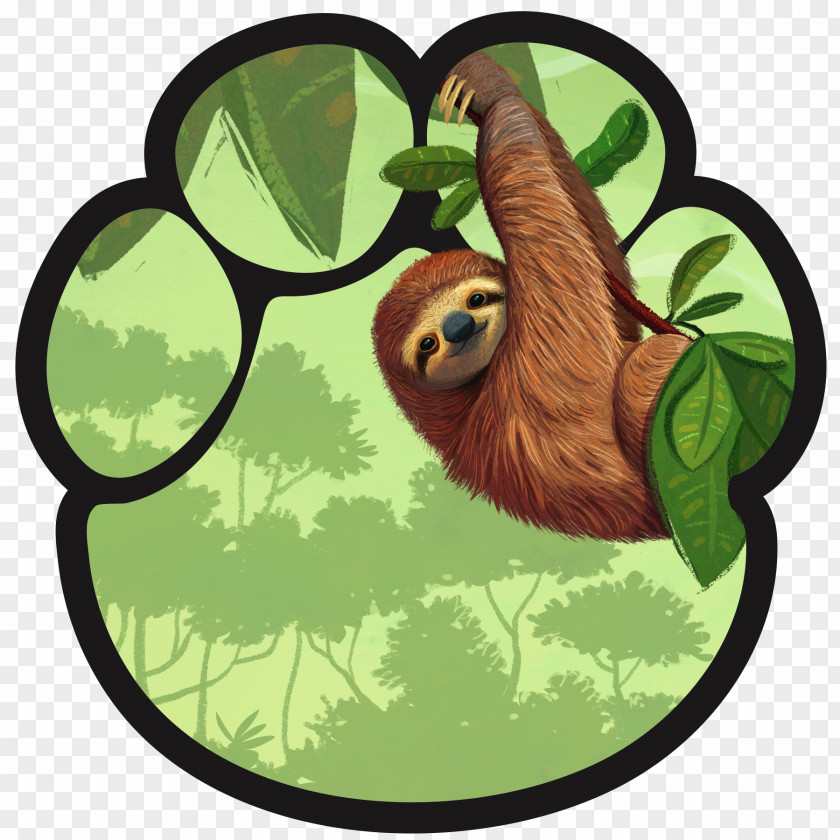 Threetoed Sloth Plant Summer Flat PNG