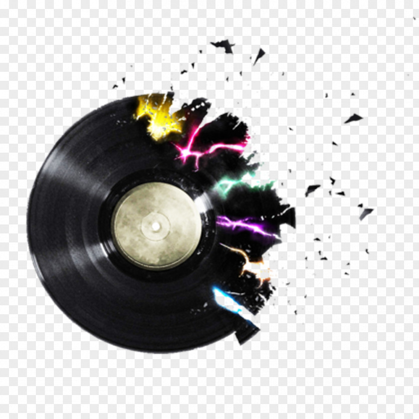 Fancy Free Matting Damaged CD Disc Jockey Phonograph Record PNG