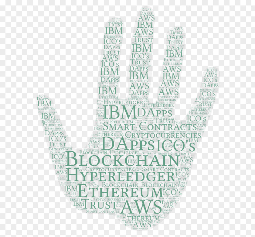 Ibm And Maersk Blockchain Finger Teal Art Glove Font PNG
