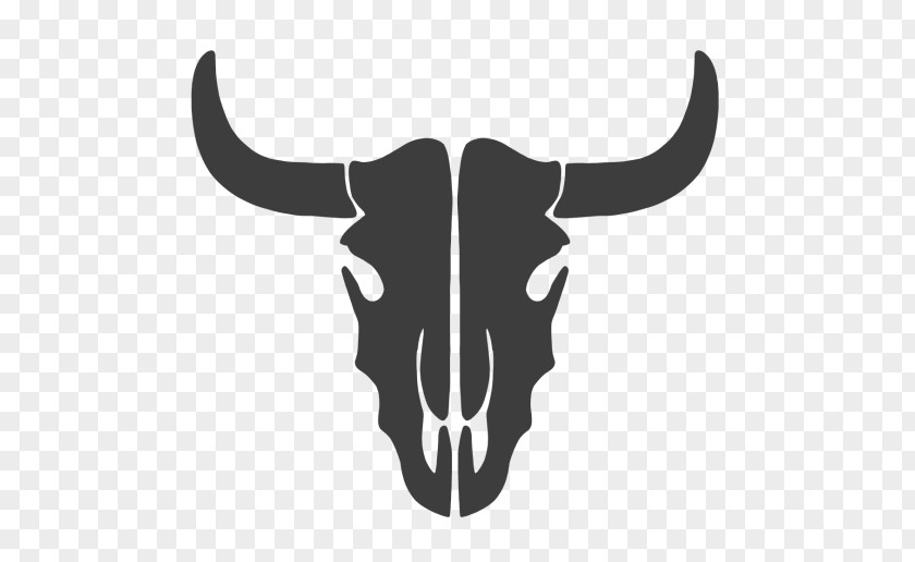 Silhouette Texas Longhorn Skull Bull Drawing PNG