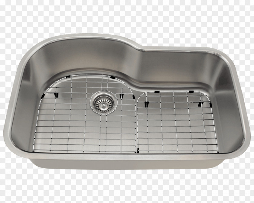 Sink Kitchen Brushed Metal Stainless Steel PNG