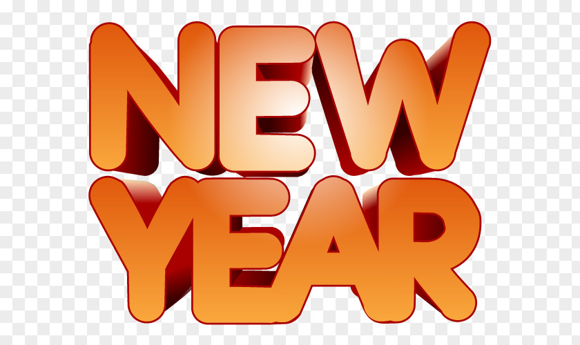 Orange Text. New Year PNG