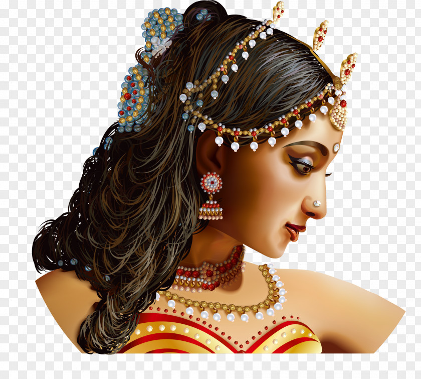 Pretty Queen India Art Illustration PNG