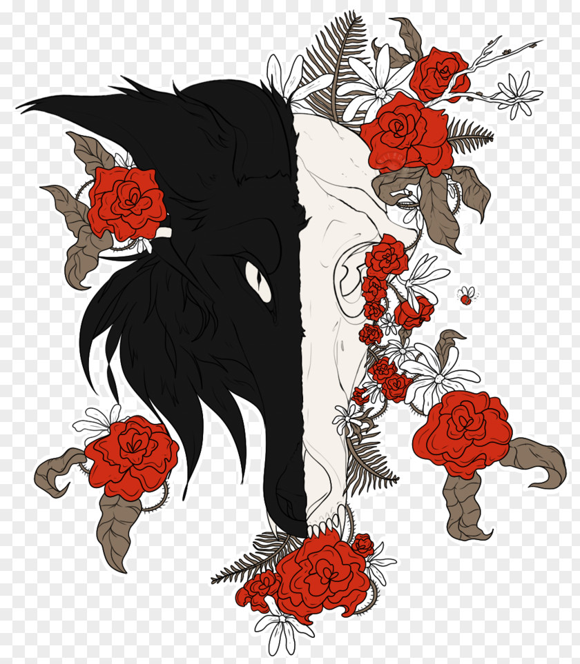 Skull Flower Graphic Design Visual Arts Digital Art PNG