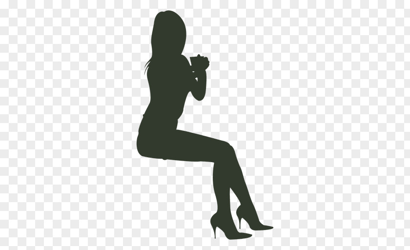Sitting Man Silhouette Woman Drawing PNG
