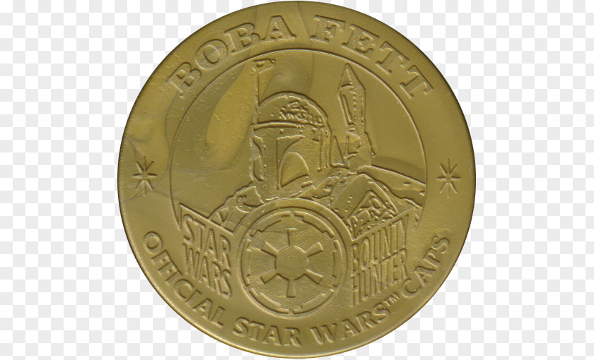Angry Birds Boba Fett Coin Bronze Medal Gold PNG