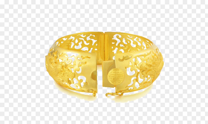 Chow Sang Gold Bracelet FlowerDragon Marriage 58864K Five Female Models Bangle PNG