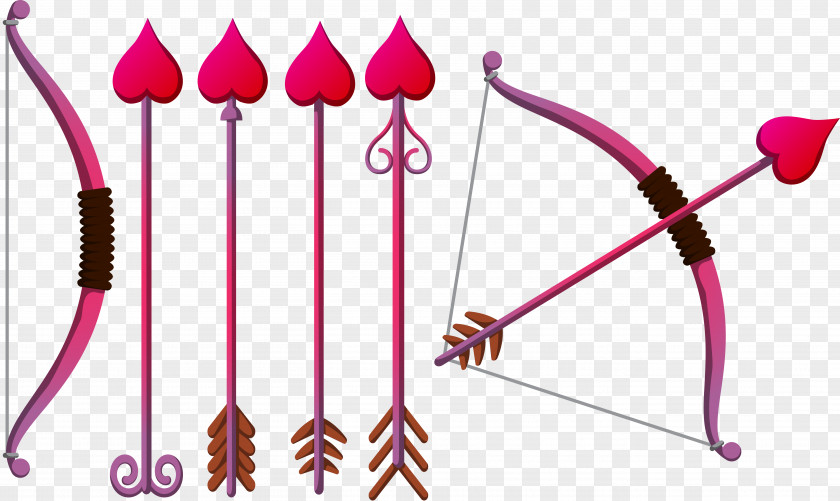 Bow Design Cupids And Arrow Clip Art PNG
