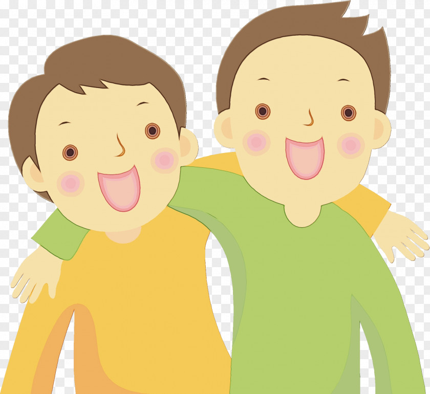 Cartoon People Facial Expression Friendship Cheek PNG