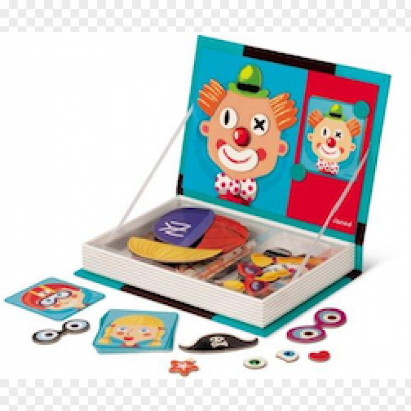 Child Janod Magnetibook Face Toy Game PNG