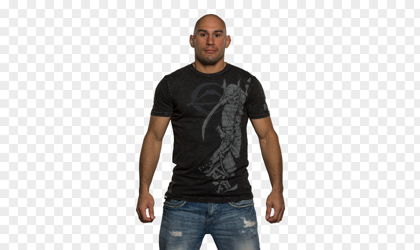 T-shirt Black M Long-sleeved Shoulder PNG