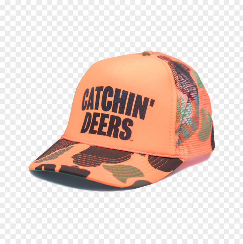 Trucker Hat Baseball Cap Blaze Orange Deer PNG