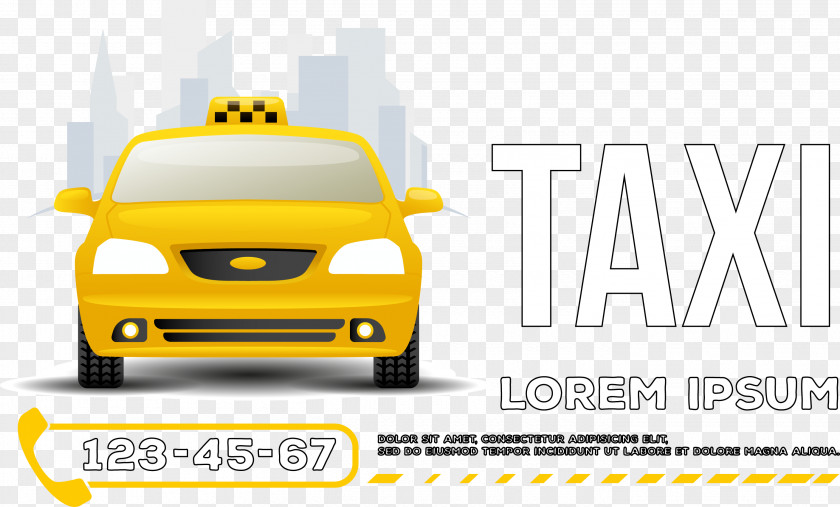 Yellow Taxi Taxicabs Of The United States Poster Illustration PNG