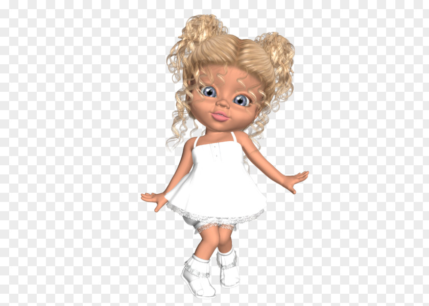 Fly Angel Blond Doll Brown Hair Toddler PNG