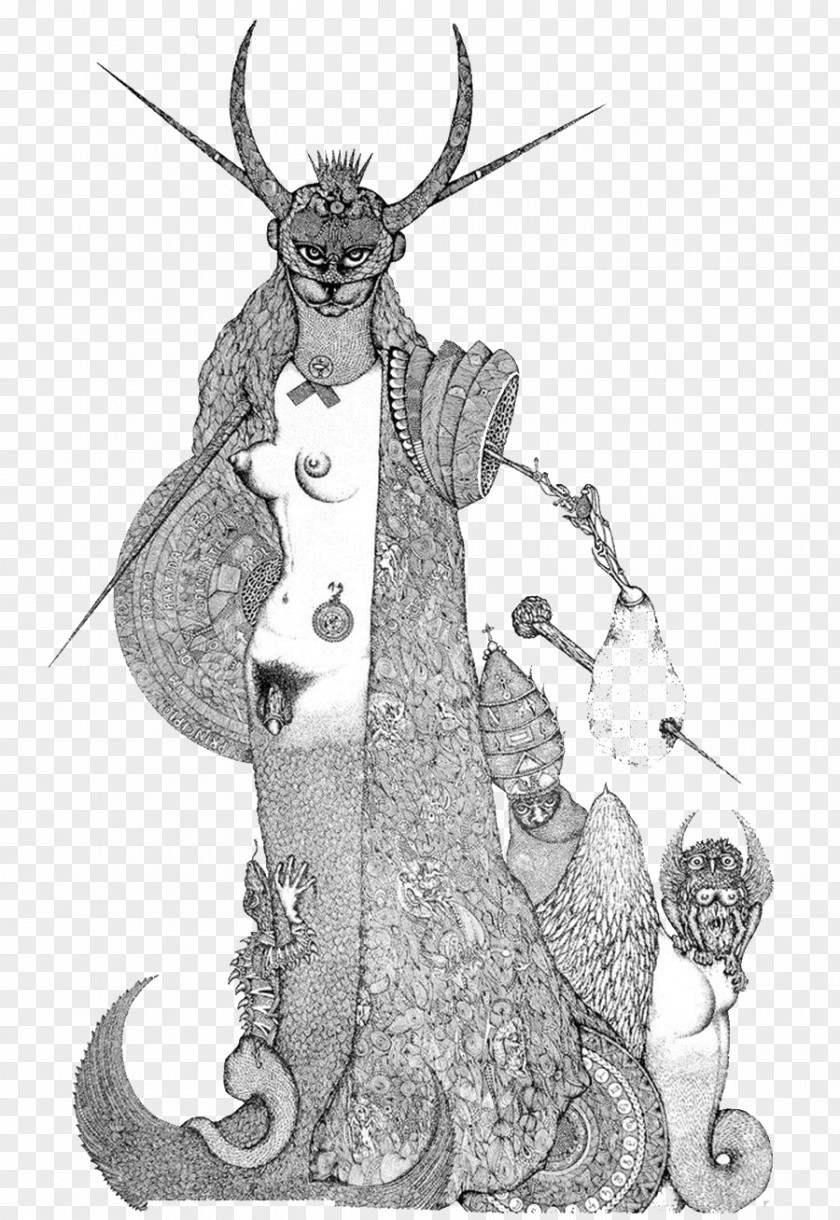 Black And White Leopard Figure Illustrator Lima Brazil Artist Surrealism PNG