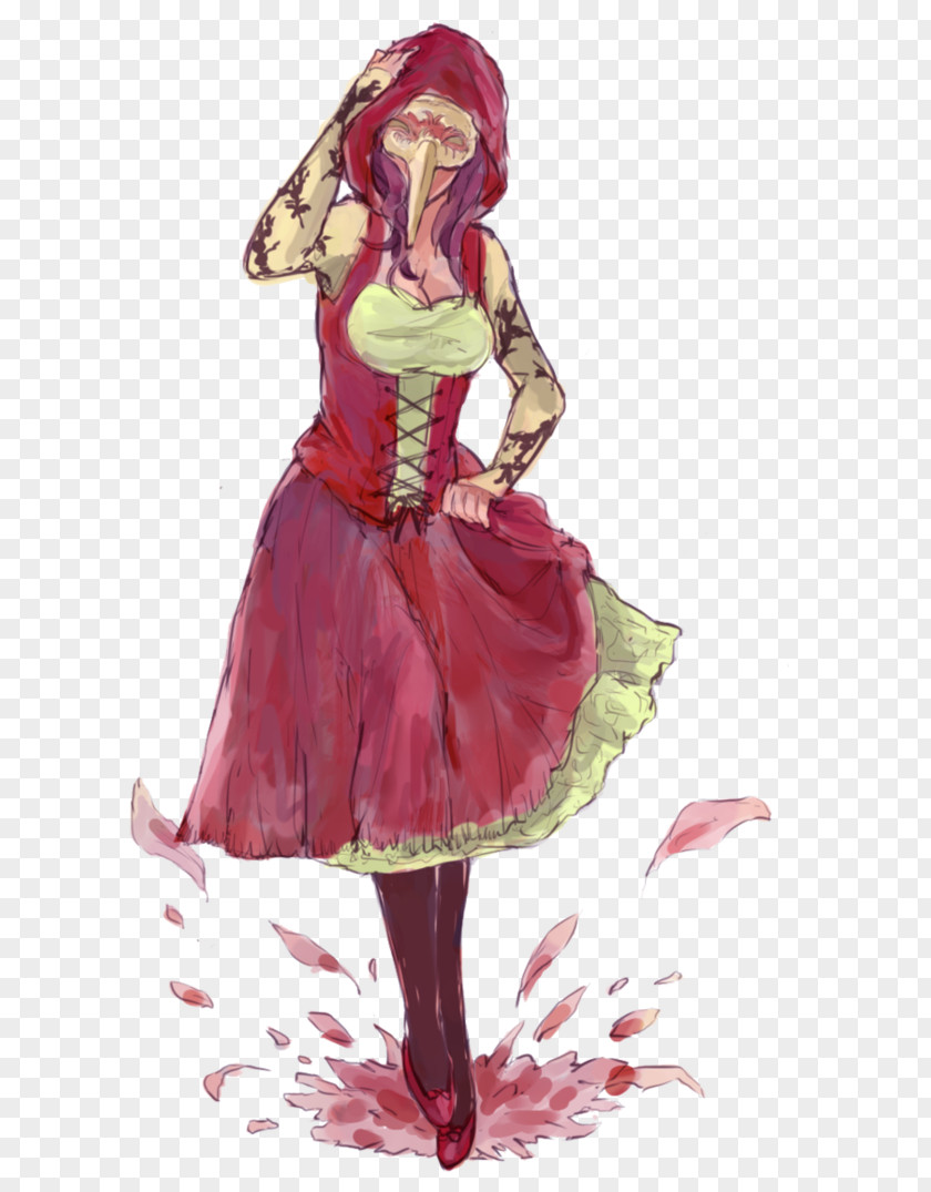 Halloween Ball Costume Design Fashion Illustration PNG