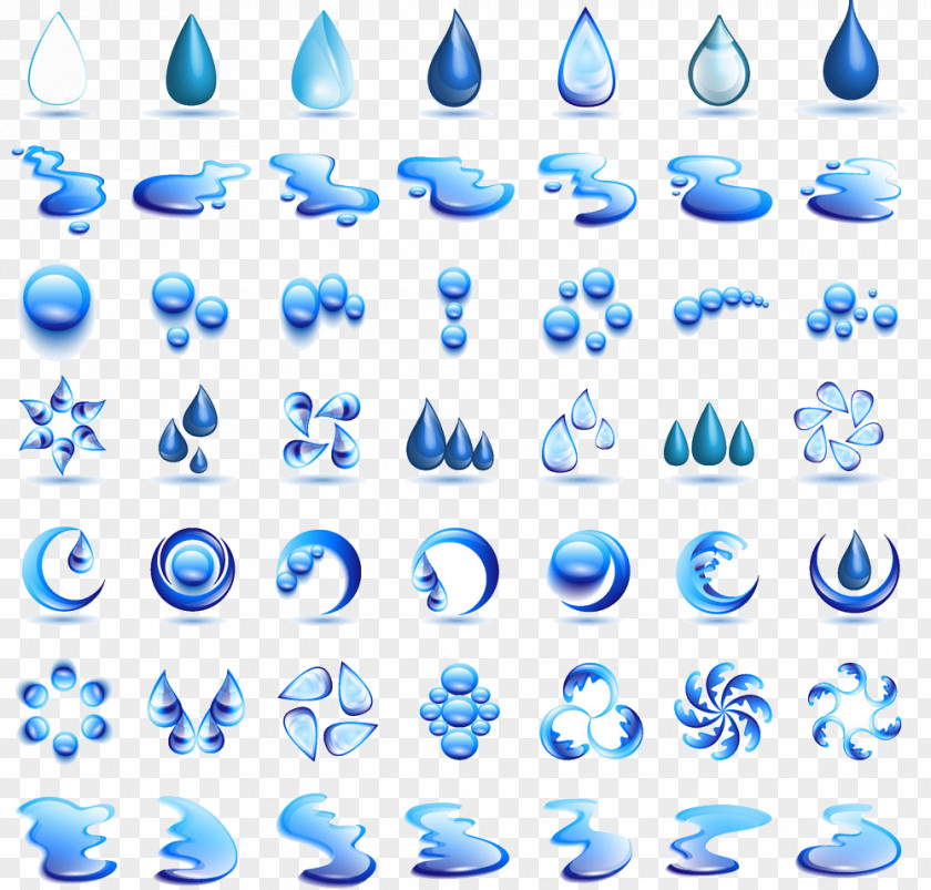 Water Droplets Vector Drop Logo Icon PNG