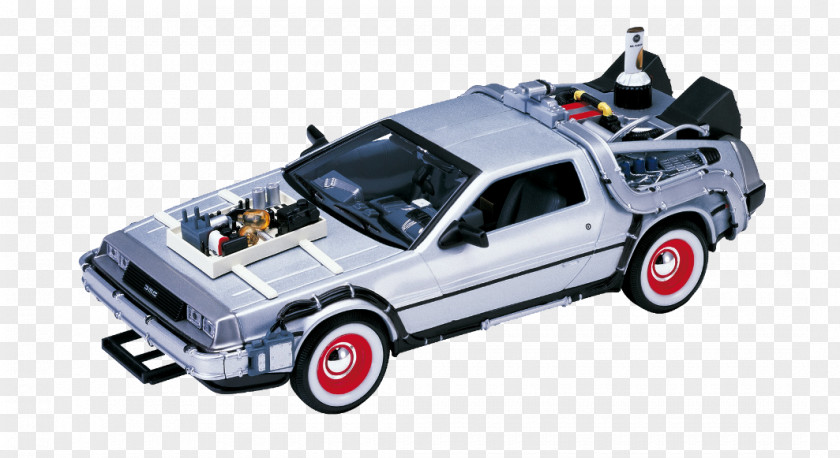 Back To The Future Delorean Dr. Emmett Brown DeLorean Time Machine Die-cast Toy Welly PNG