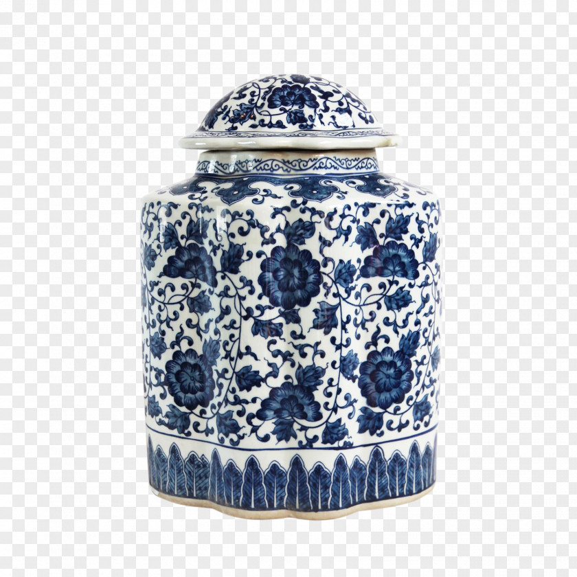 Blue And White Porcelain Pottery Ceramic Jar Oriental PNG