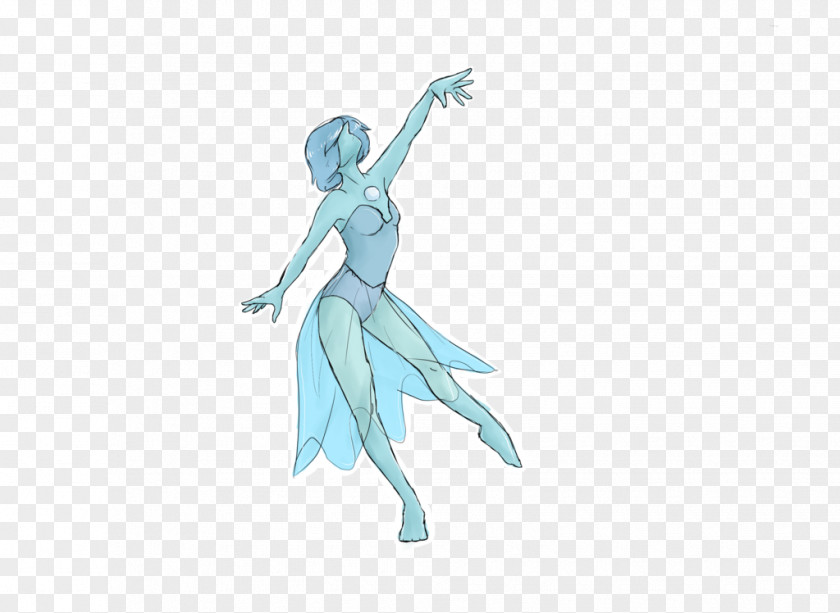 Blue Pearl Fairy Cartoon Figurine PNG
