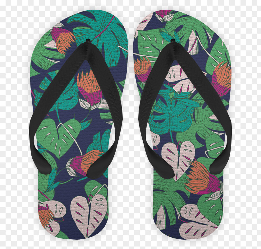 Monstera Deliciosa Flip-flops Green Shoe PNG