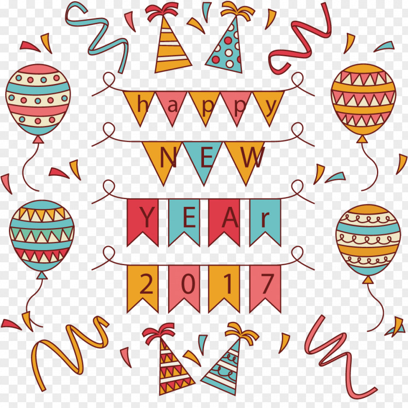 New Year Party Balloon Clip Art PNG