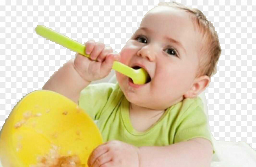 Baby Holding A Spoon To Feed Themselves Infant Child Eating Surrogacy Food PNG