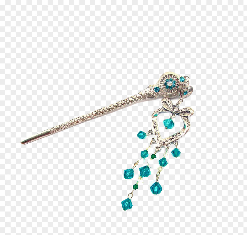 Bob Mosaic Peacock Blue Moisturizing Hairpin Jewellery Barrette PNG