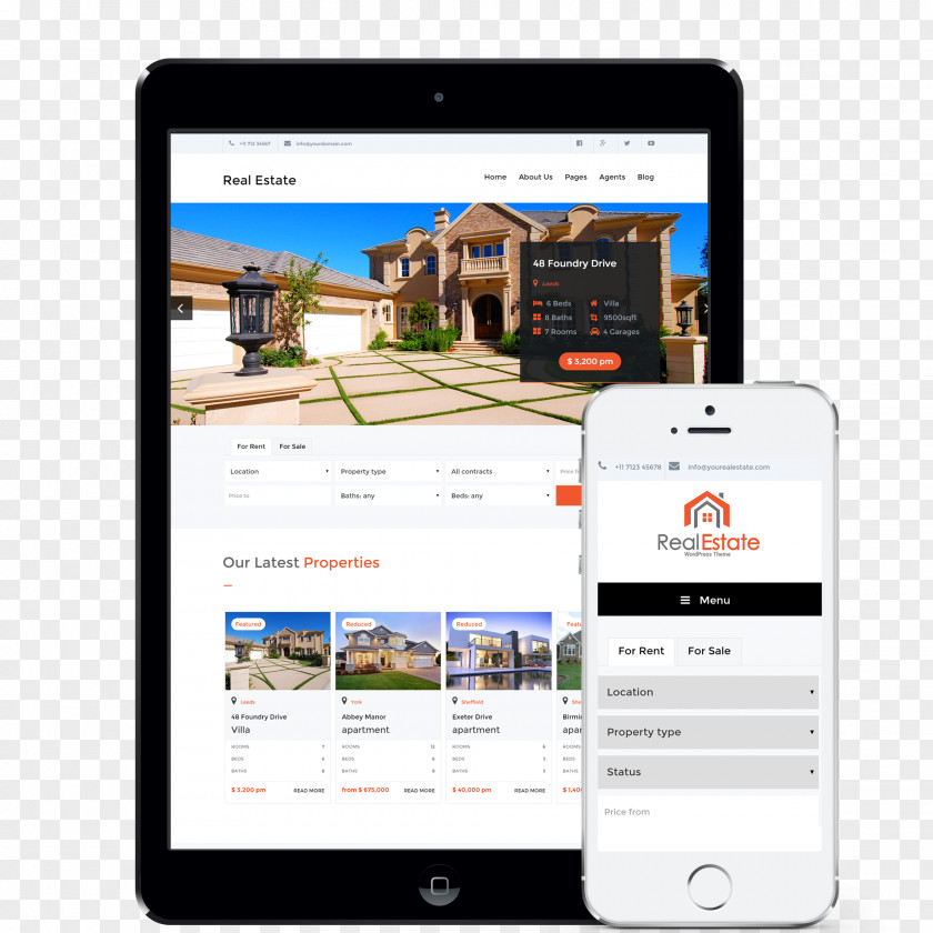 Creative Real Estate Poster Picture Material Responsive Web Design WordPress Smartphone PNG